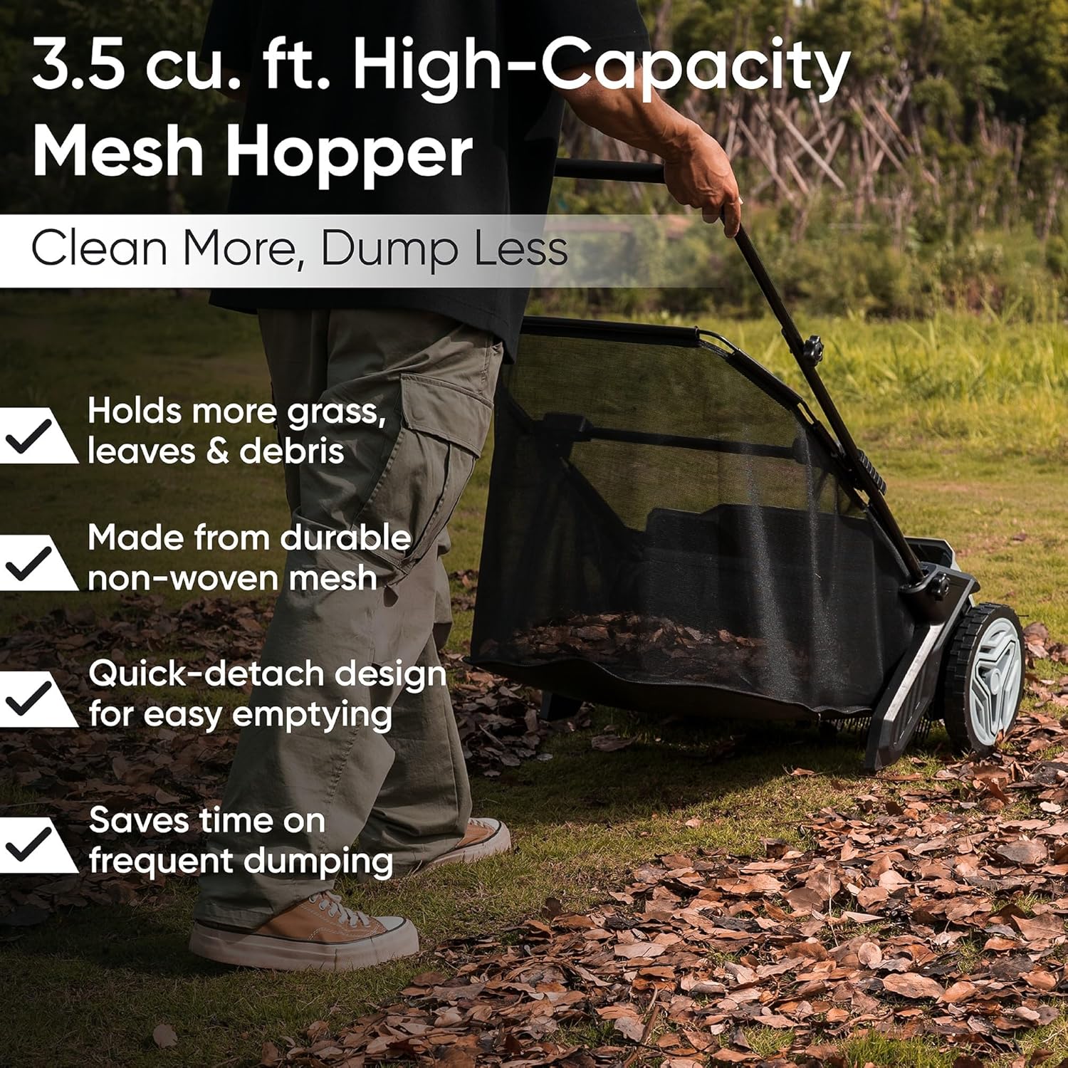 High-capacity mesh hopper bag