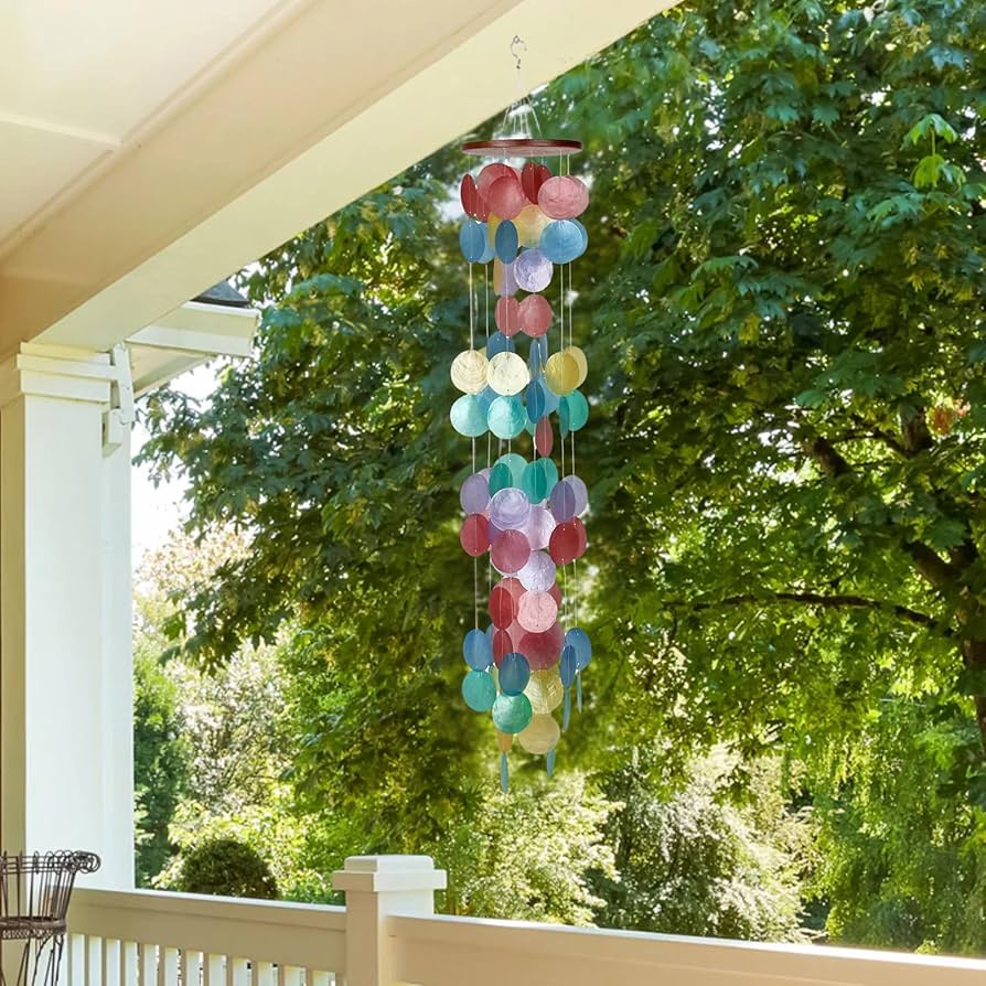 風鈴 woodstock chims capiz rainbow Amazon.com : Woodstock Chimes Capiz Waterfall Wind Chime, 40