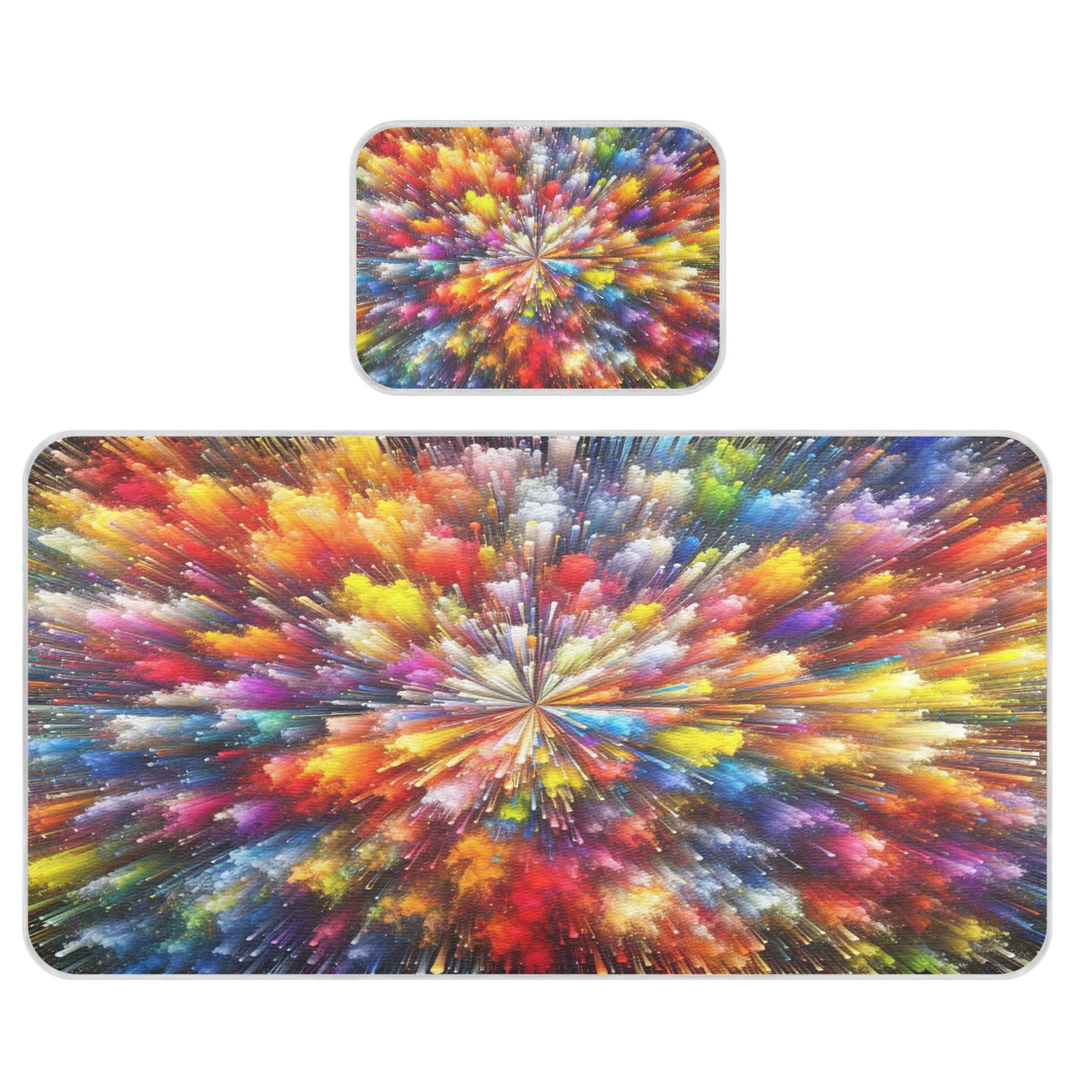 Burbuja Baby Cooling Mat Color Explosion Bed Pad Ice Silk Cool Mat for Crib Mattress, Sleeping Pad with Pillowcase for Girl Boy, 28x52 in