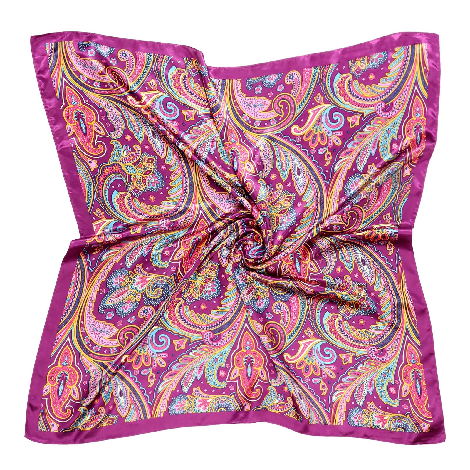 Large Square Satin Headscarves Hair Scarves Silk Accessories Classic Patterned Squares Beach Bandanas for Women