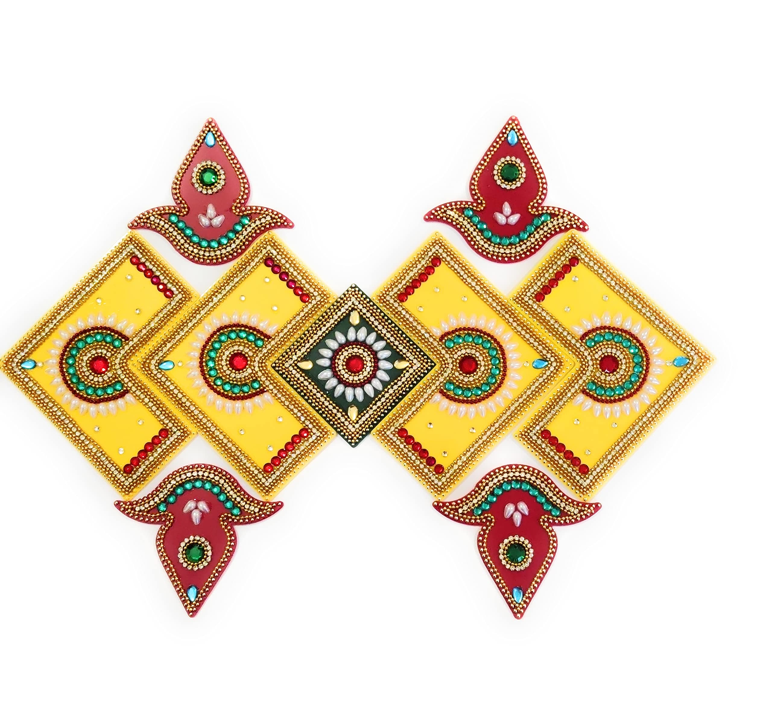 Crafter Preeti Opaque Base Decorative Kundan Rangoli - Swastic1 1