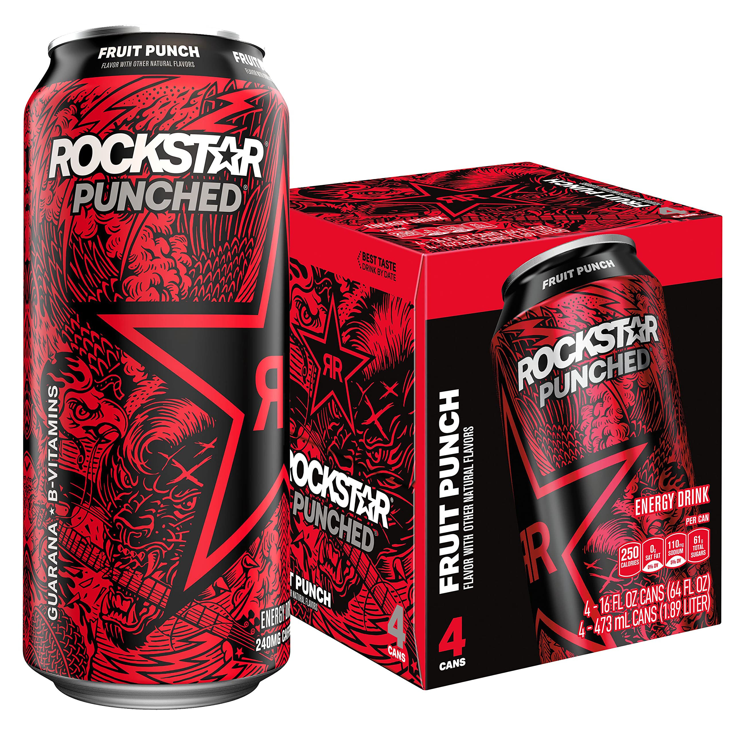 Amazon.com : Rockstar Punched Energy Drink, 64 Fl Oz Can : Grocery