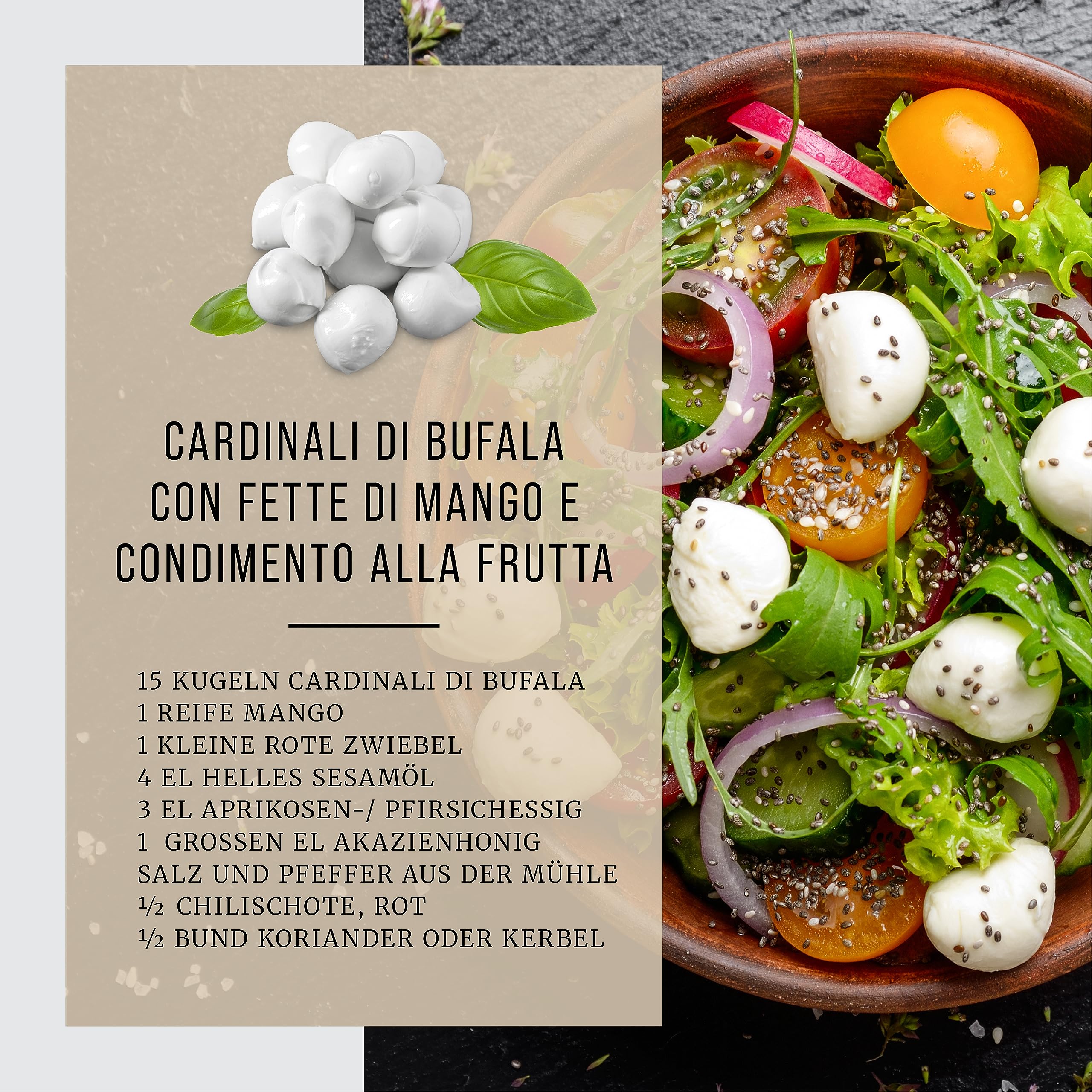 BÜFFEL BILL Cardinali di Bufala Campana D.O.P.-60x15g Kugeln I Cremig-weicher saftiger Mozzarella aus italienischer Büffelmilch I Geschmacksintensiv
