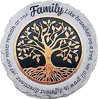Spoontiques Family Stepping Stone - Hand-Painted Resin Garden Decor Plaque for Walkway or Wall Hanging