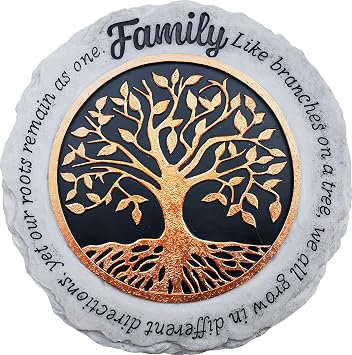 Spoontiques - Garden Decor - Family Stepping Stone - Decorative Stone for Garden