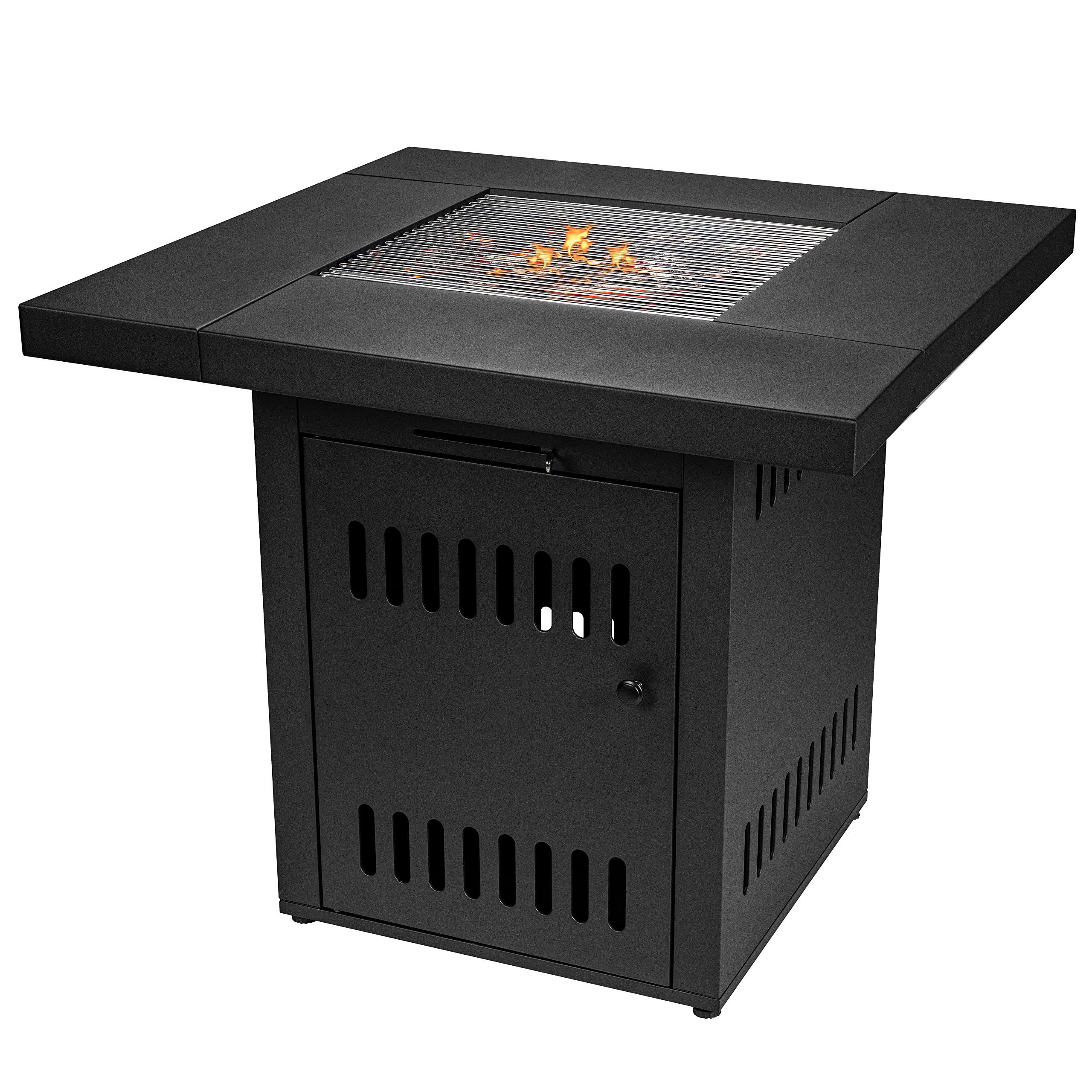 Ambiente Cube Tavolino da Fuoco a Carbone con Griglia per Barbecue Trasformabile in Tavolo da Giardino