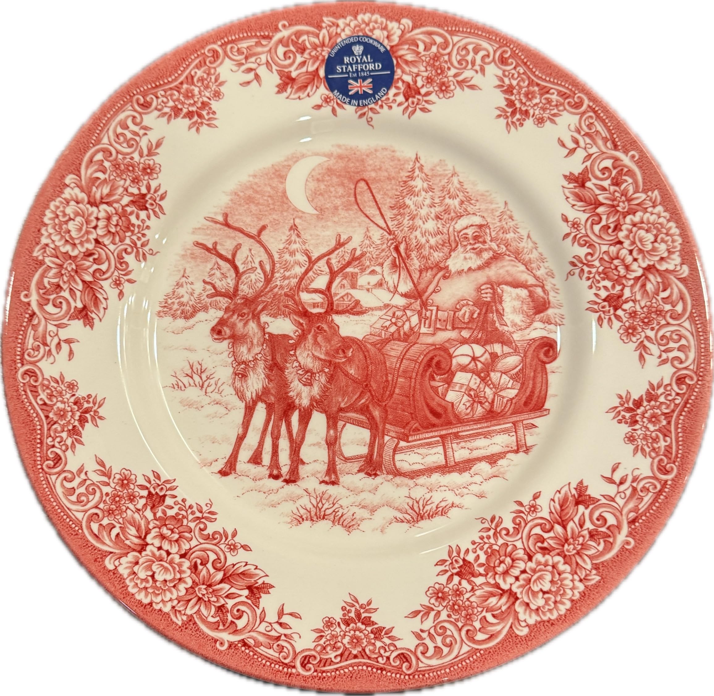 Amazon.com | Royal Stafford Christmas Sleigh Dinner Plates, 11 in