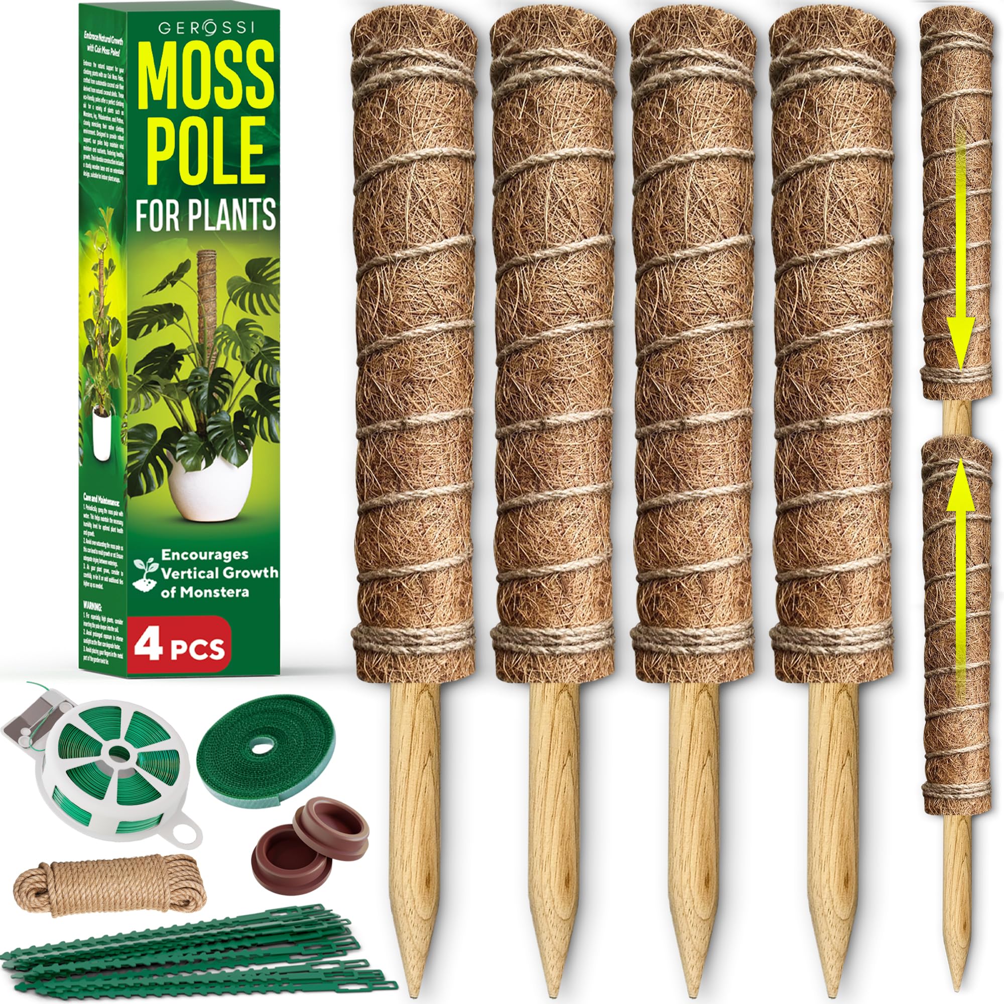 P*n様 MOSS STICK PT64 Amazon.com : Premium Moss Pole for Plants 4-Pack - 48 Inch Sturdy
