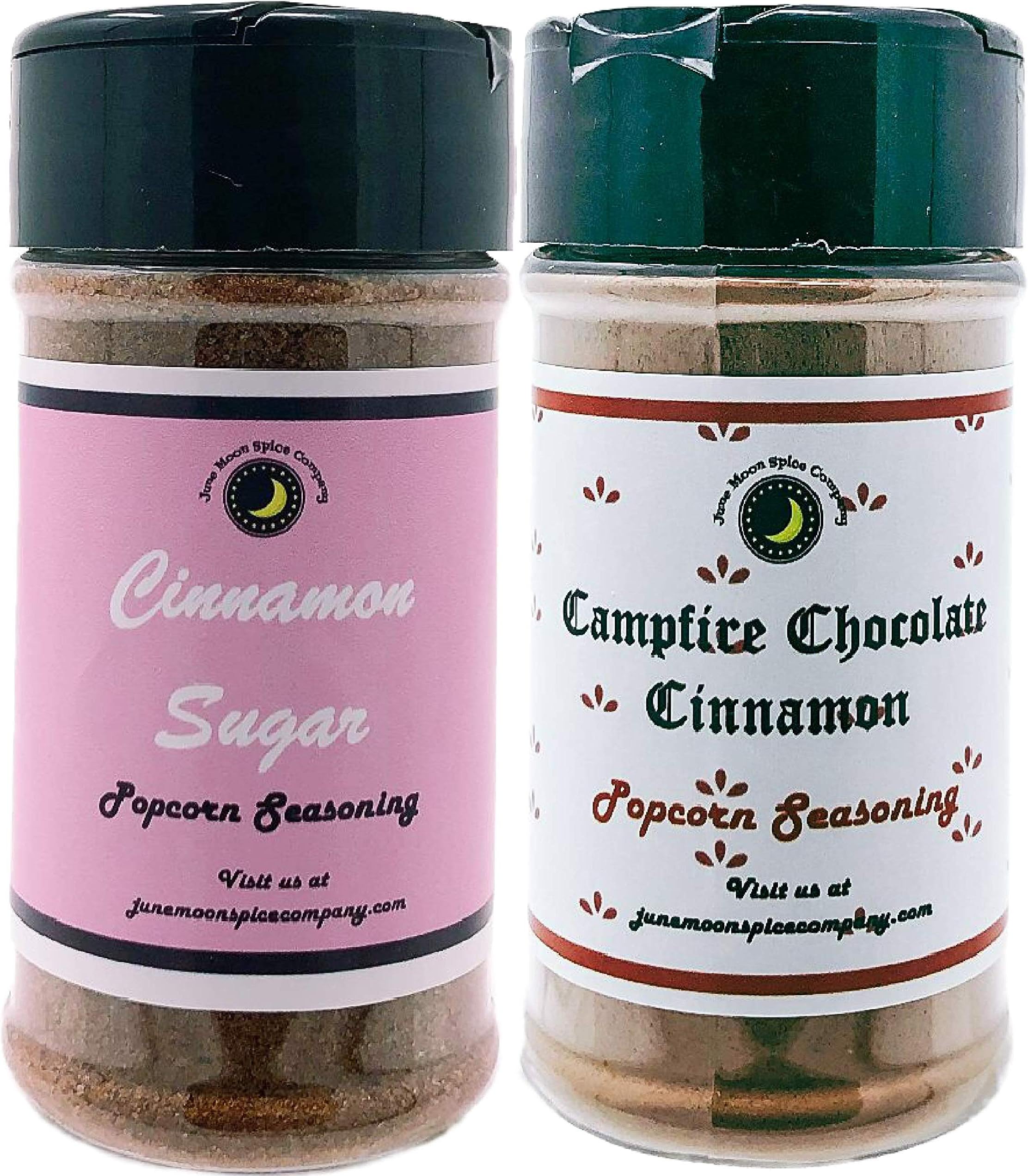 Premium | POPCORN SEASONING | Variety 2 Pack | Campfire Chocolate Popcorn Seasoning | Cinnamon Sugar Popcorn Seasoning | Calorie Free | Fat Free | Saturated Fat Free | Cholesterol Free | Crafted in Small Batches