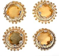 Vista 3 de Juego de 4 anillos de yute con cuentas Moti en T, soporte para velas, luces indias tradicionales, decoración de festivales, accesorios