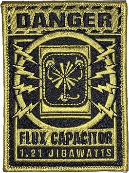 F-Bomb Morale Gear - 1x Black/Yellow Embroidered Morale Patch 3 x 4 inches - Rectangular - Back to The Future Flux Capacitor