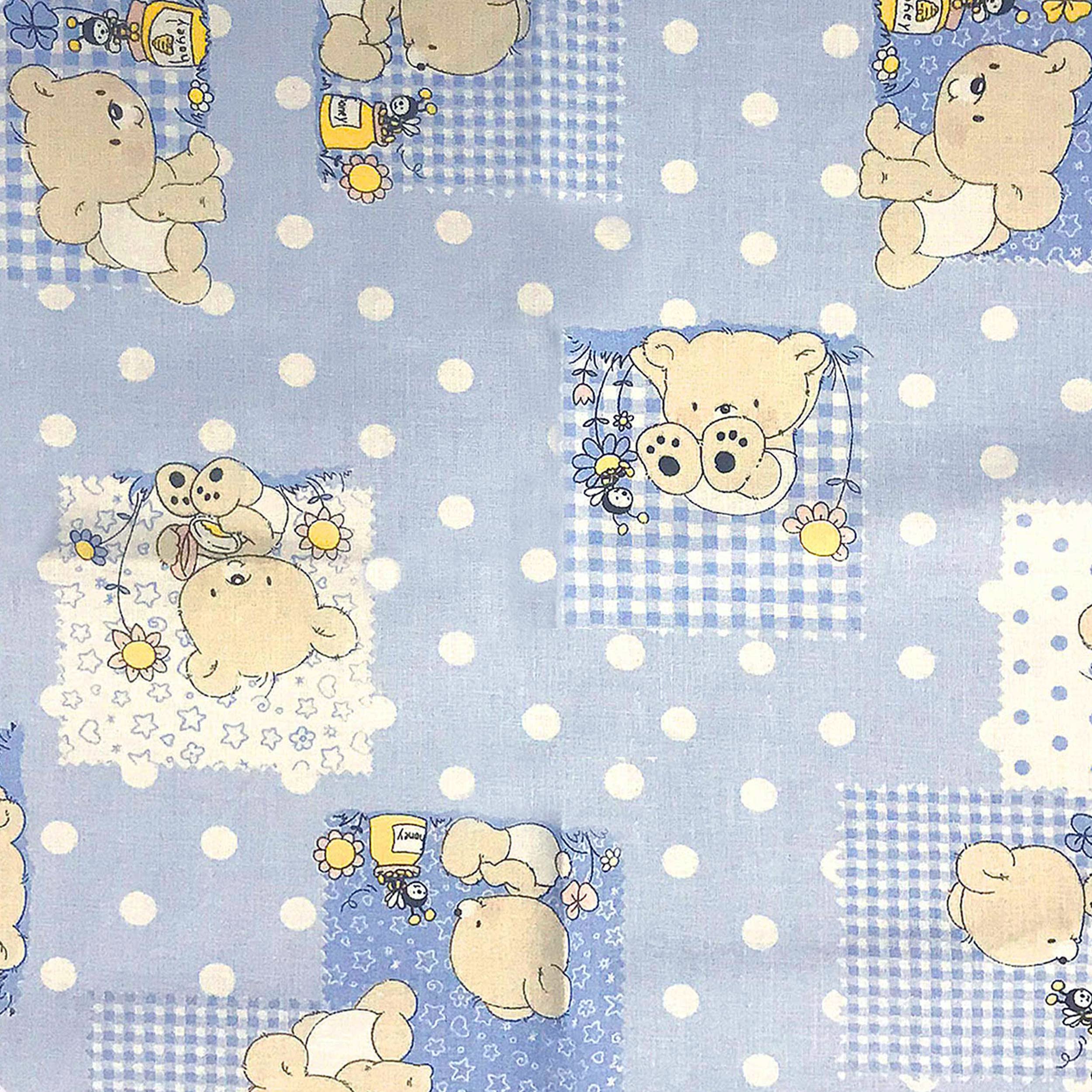 Panini Tessuti Saco de Dormir y Saco de guardería para bebés de 2 a 6 años - Tejido Acolchado 100% algodón, para Dormir en la guardería y en casa - Made in Italy (Saco de Dormir Osos Azules y Abejas