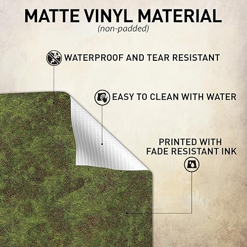Miniatura 5 de Battle Game Mat for DND - 48" x 72" - 2 Pack Set Wargaming Tabletop Map for Warhammer 40k, Dungeons and Dragons, Wargame RPG - Grass & Jungle Terrain