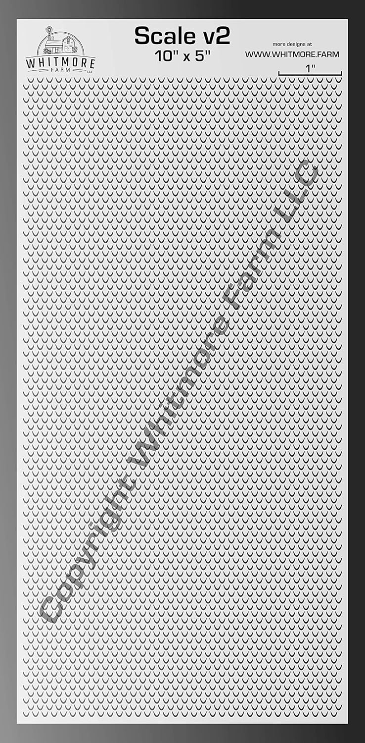 Whitmore Farm LLC Scale v2 Large Format Fishing Lure Airbrush Stencil - 10in. x 5 in.