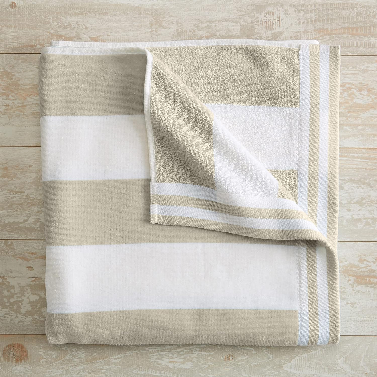 Four-Pack 100% Cotton Cabana Stripe Velour Beach Towel. Edgartown Collection (Linen) : Home & Kitchen
