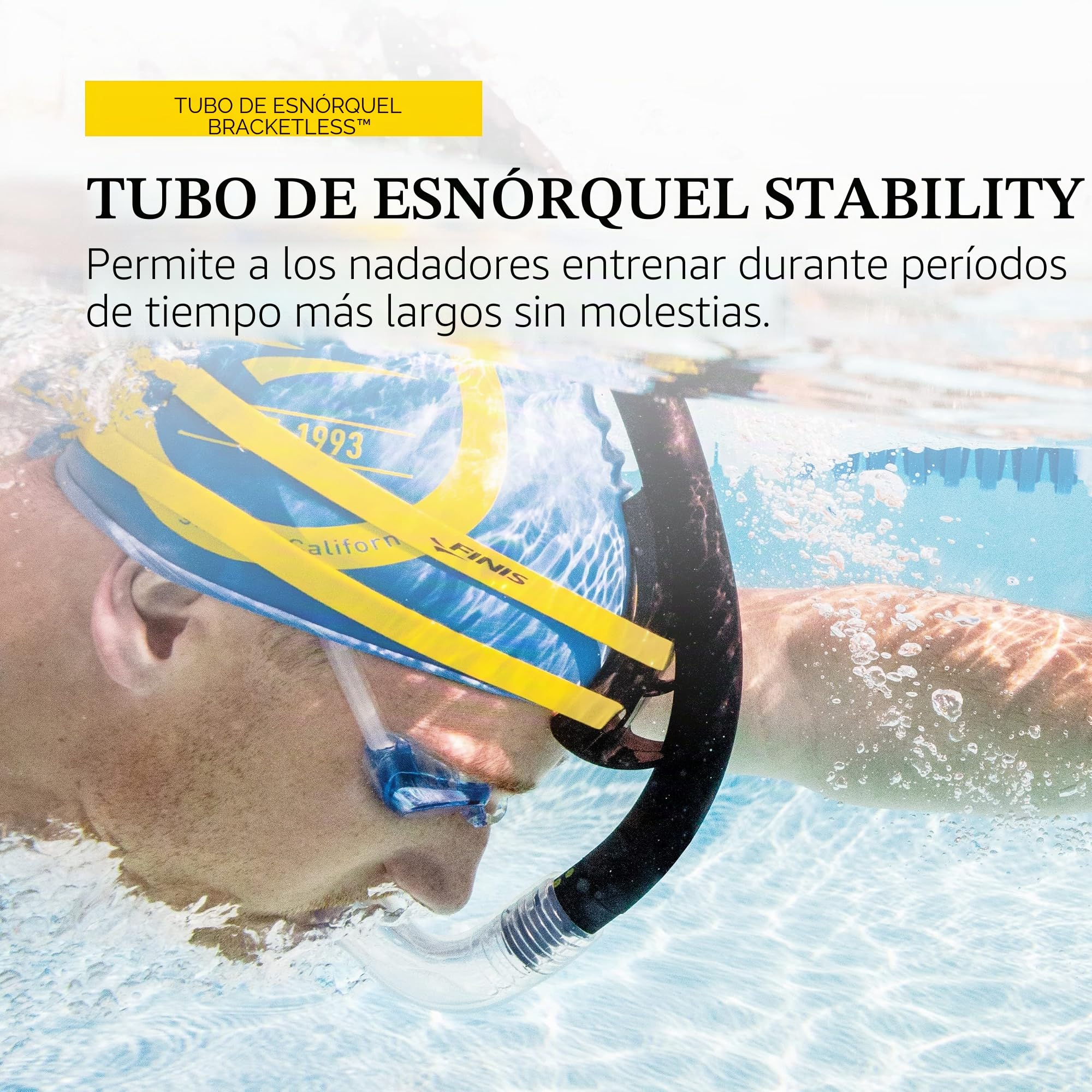 Finis Snorkel de Estabilidad para Nadadores - Sin Soporte - Snorkel de Entrenamiento de Natación Frontal - Ajuste Ajustable - Boquilla de Silicona