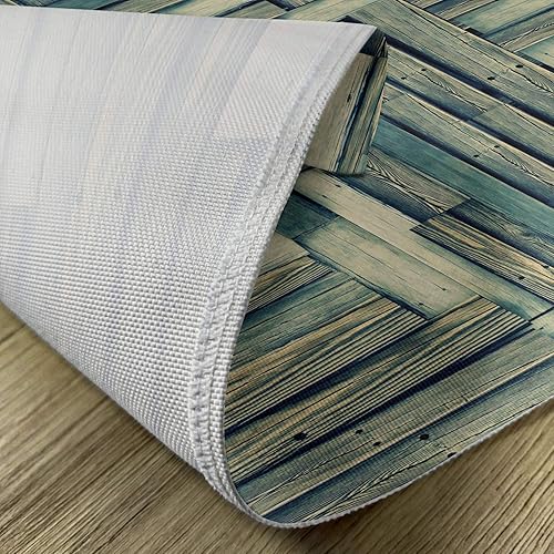 Miniatura 187 de Ambesonne Juego de 4 manteles individuales amarillos y azules, diseño de flores de primavera, flores vibrantes, manteles individuales de tela Azul