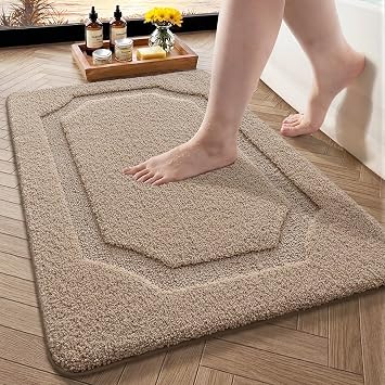 Color&Geometry Ultra Soft Bathroom Rug,24"x36" Large Beige Bath Mat