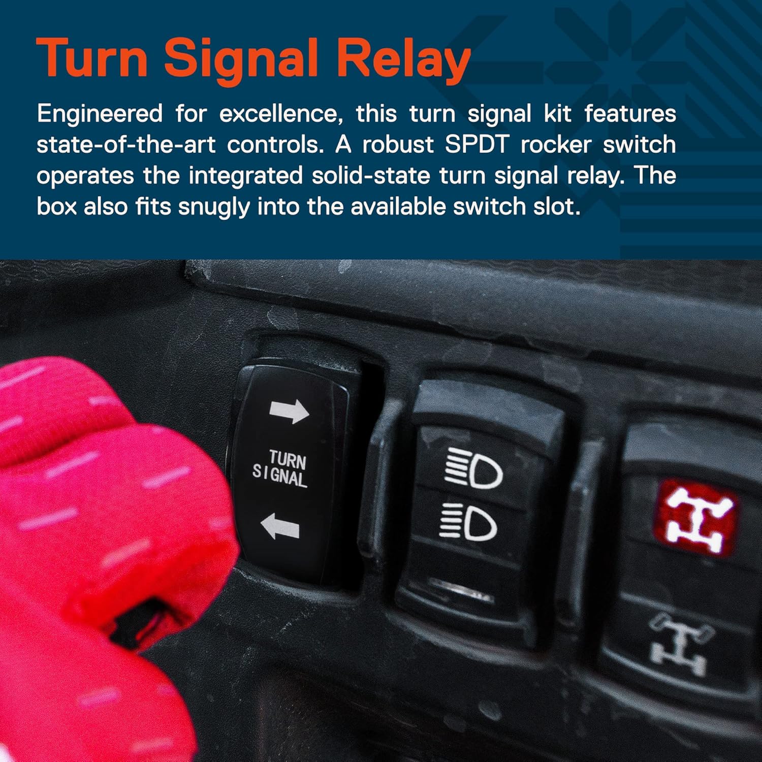 True Mods UTV ATV LED Turn Signal Light Blinker Kit [SPDT Rocker Switch Control] [Integrated Flasher Relay] Street-Legal Universal Fit for SxS Polaris RZR Ranger Can-Am X3 Maverick Defender