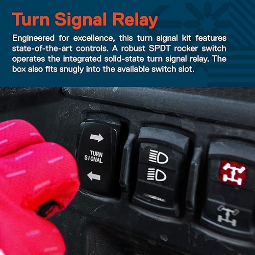 Miniatura 3 de Kit de señales direccionales UTV/ATV con 10 luces LED redondas de 3/4 pulgadas para remolque, color rojo [interruptor basculante SPDT controlado]