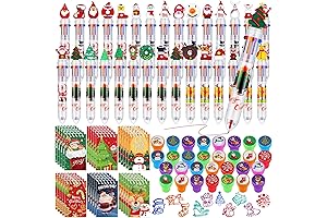 Aodaer 90-Piece Christmas Ballpoint Pen Stamps and Notebooks Kit