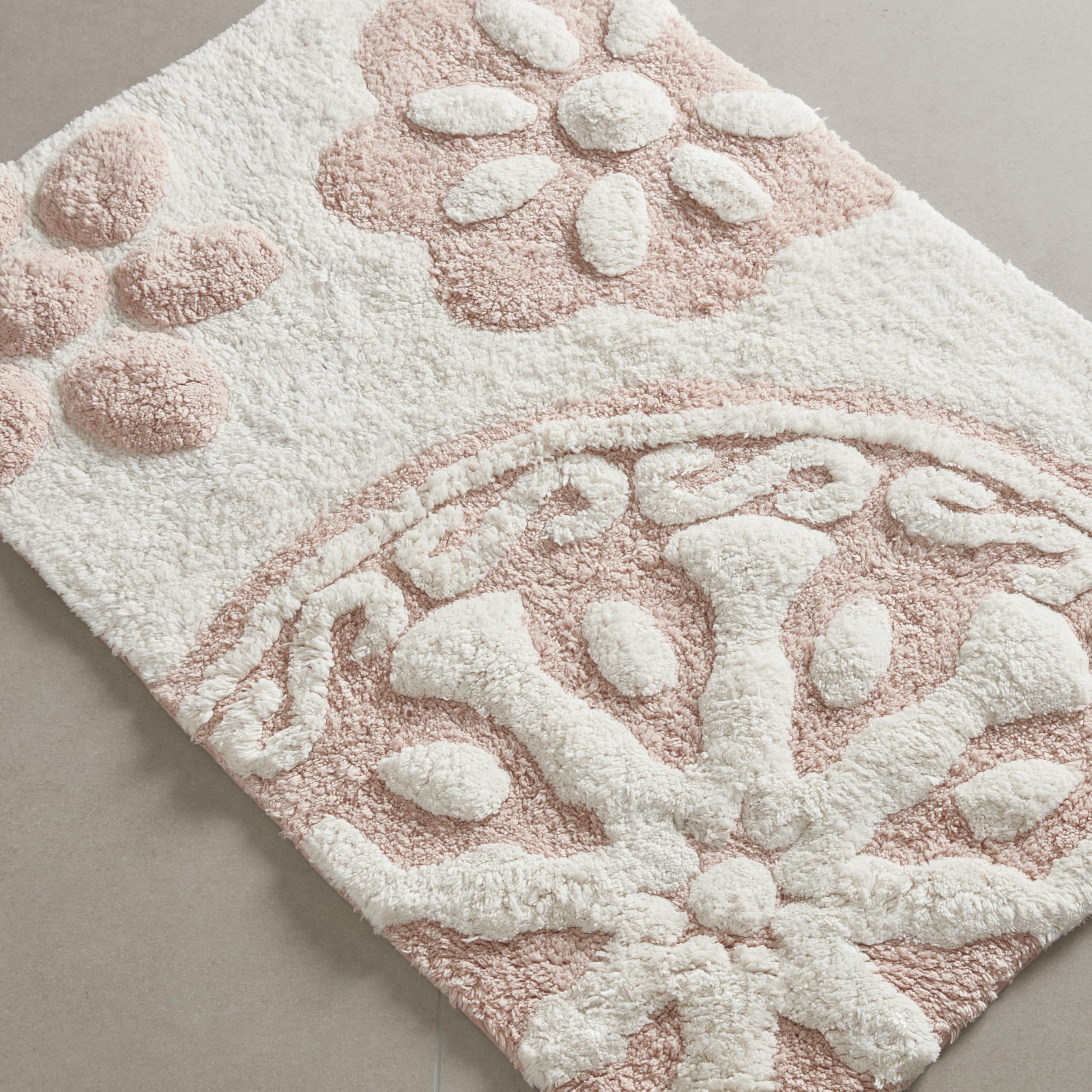 Tapis de bain absorbant en coton rose Madison Park Casablanca 50x76