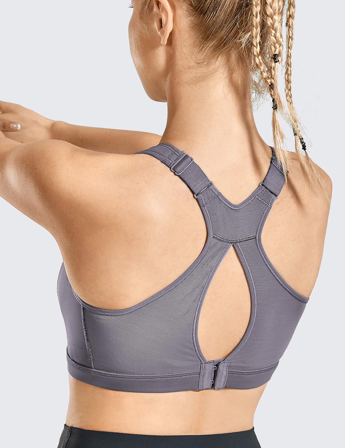 SYROKAN Full Coverage Plus Size Sports Bras for Women High Support Racerback Padded Bras for Women No Underwire - Image 2