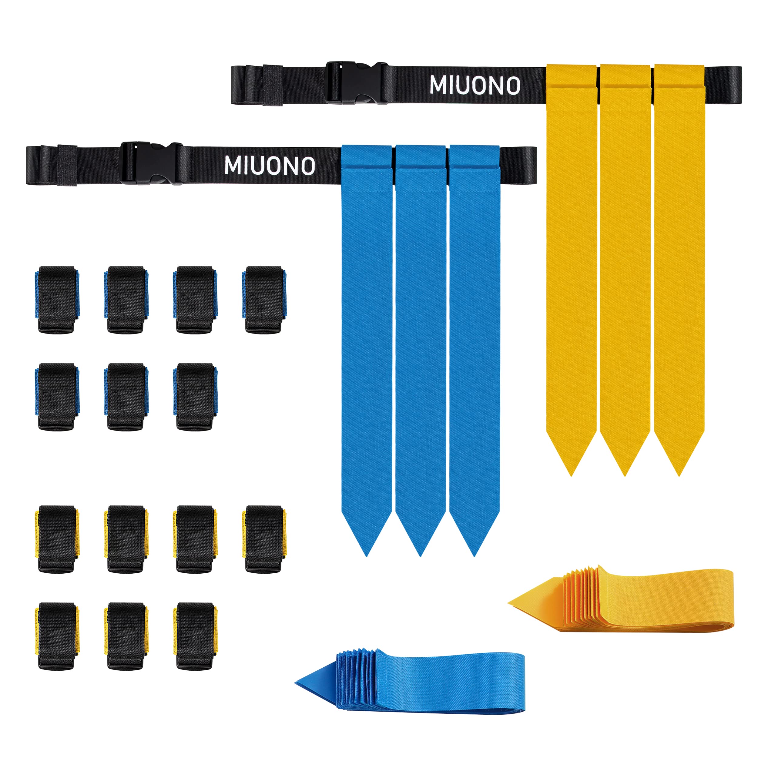 MIUONO Flag Football Belts for Youth Adult and Kids, Triple Flag Football Set, 14 players