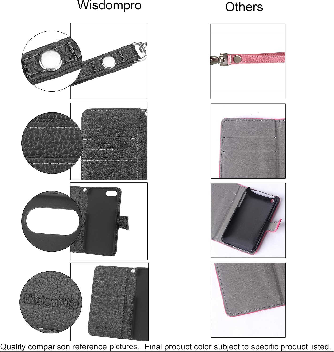 Wisdompro Wallet Case for iPhone SE 2022/2020, for iPhone 8, for iPhone 7, PU Leather Protective Folio Flip Phone Case Cover with Wrist Lanyard, Card Holder for iPhone SE 3rd Gen/2nd Gen/8/7 - Black