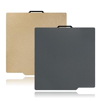 3D Printer PET PEI Build Plate for Bambu Lab X1/X1C/X1E/P1P/P1S/A1, 257x257mm Smooth Carbon Fiber PET + Textured PEI Spring Steel Plate for Bambu Labs Series 3D Printers