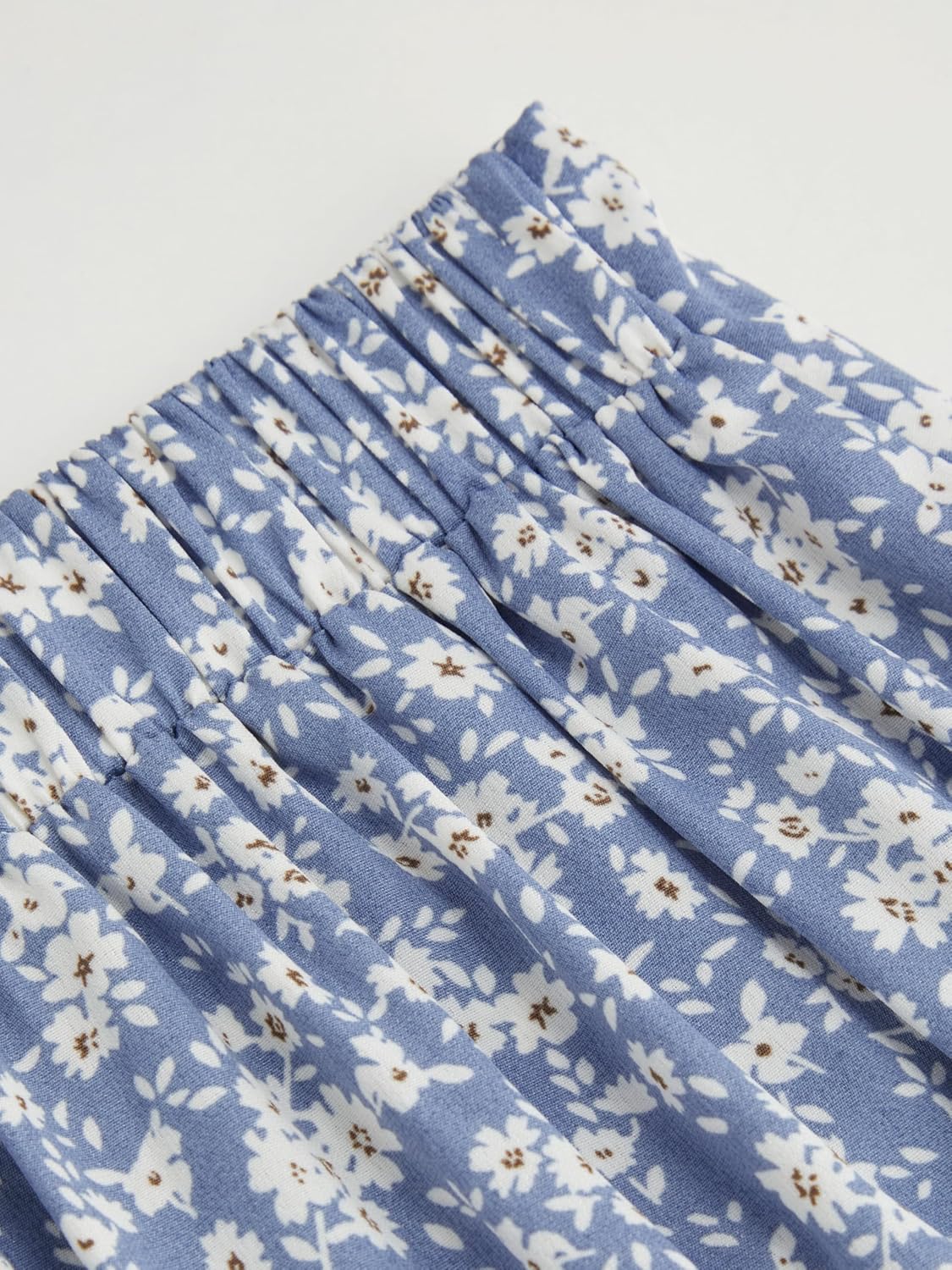 CIDER Skirts for Women Floral Printed Maxi Skirt Bohemian Flowy Mid Waist Ruffle Long Skirt Pull On Closure