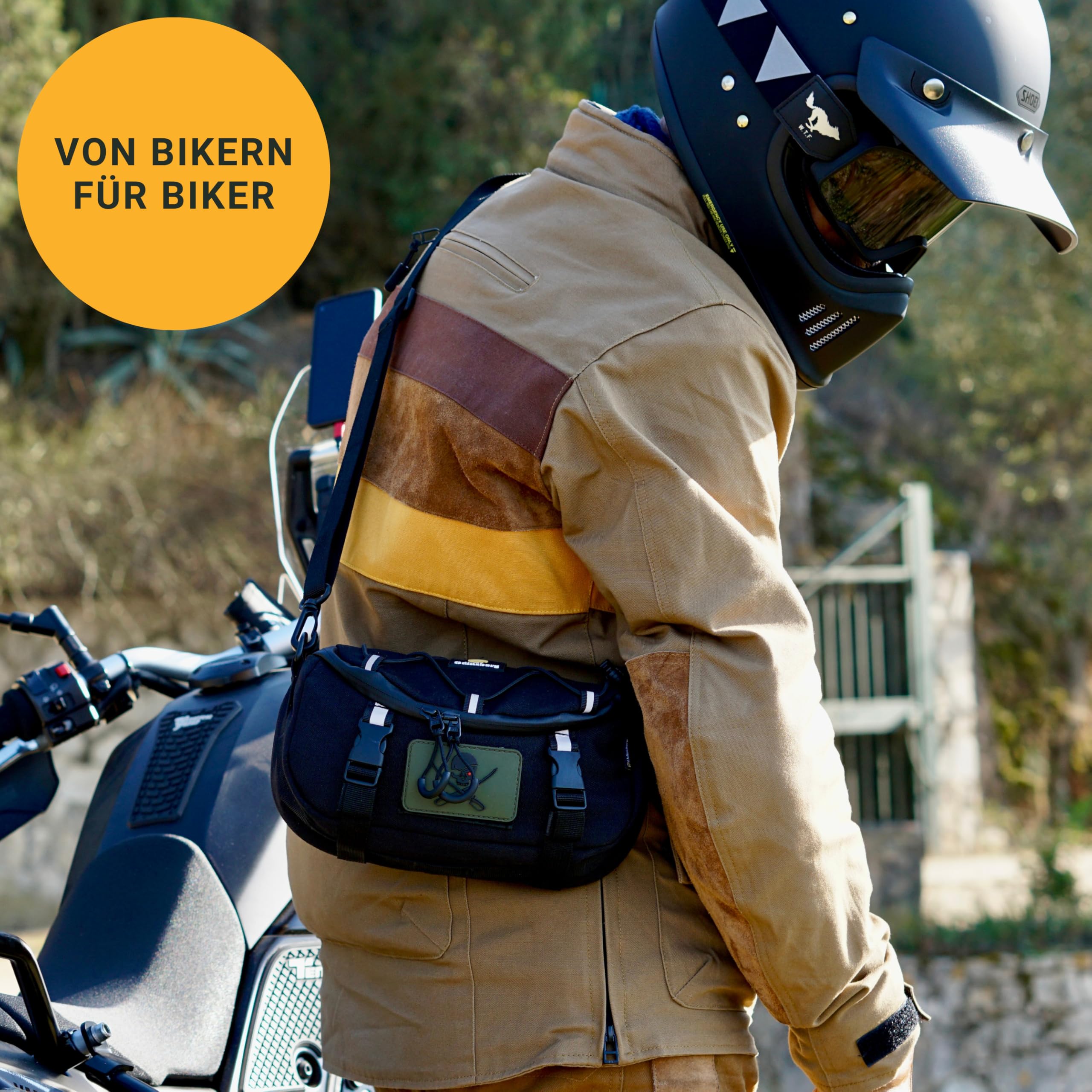 Odinsberg 3L Multifunktionale wasserdichte Lenkertasche Motorrad Lenkertasche Fahrrad Ebike Gepäckrolle Motorrad Tasche Werkzeugtasche Gabeltasche Handlebar Bag Lenkradtasche Fahrradtasche Lenker