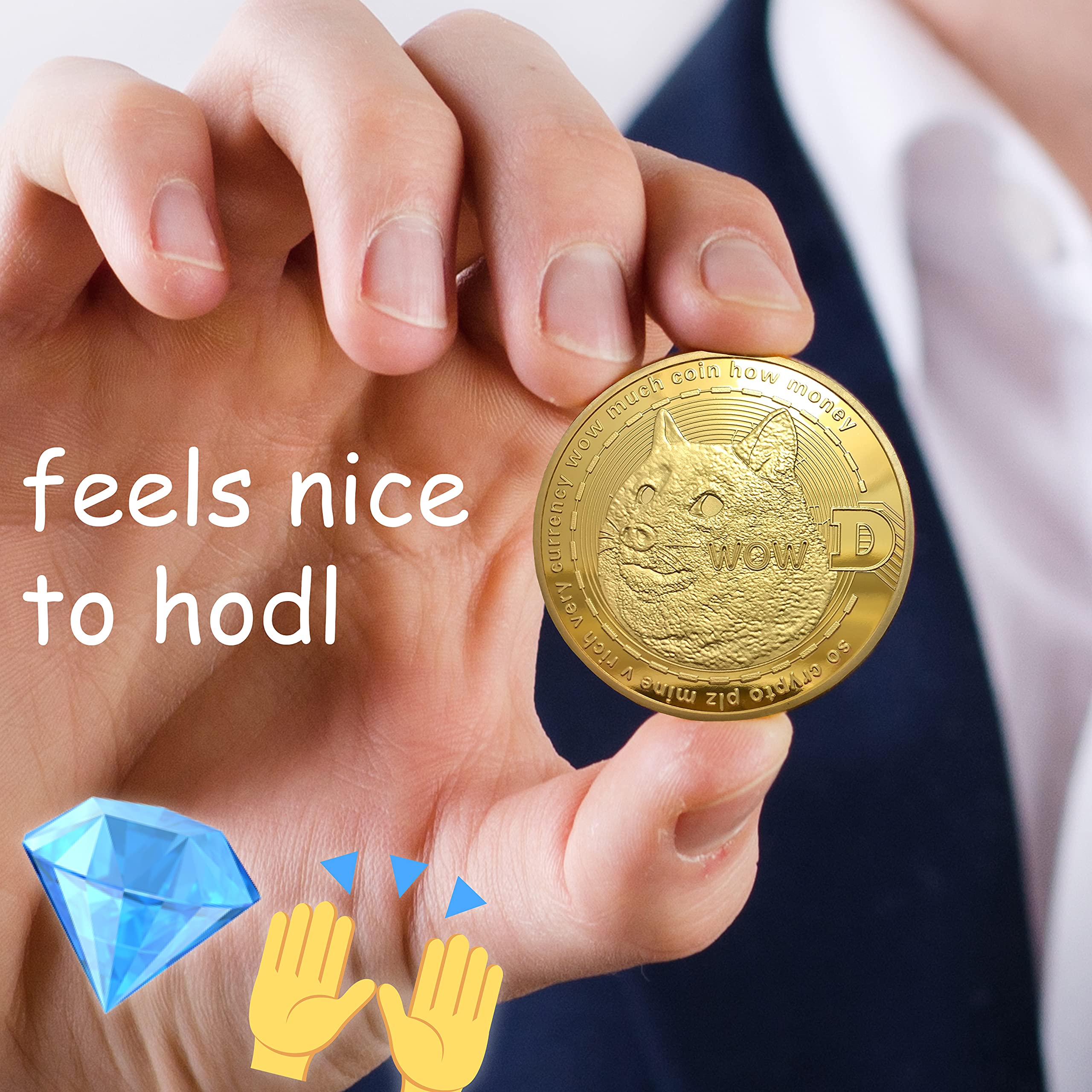 innoGadgets Medalla física de Dogecoin chapada en Oro auténtico de 24 Quilates. Auténtica Pieza de coleccionista con Estuche Protector, cápsula de Monedas Fans de Dogecoin. — view 6