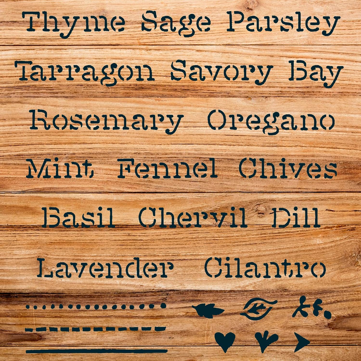 Herb Label Stencil for DIY Garden Markers, Reusable Mylar Template, Ideal for Plant Identification and Craft Projects - Size A1 (23.4" x 23.4")