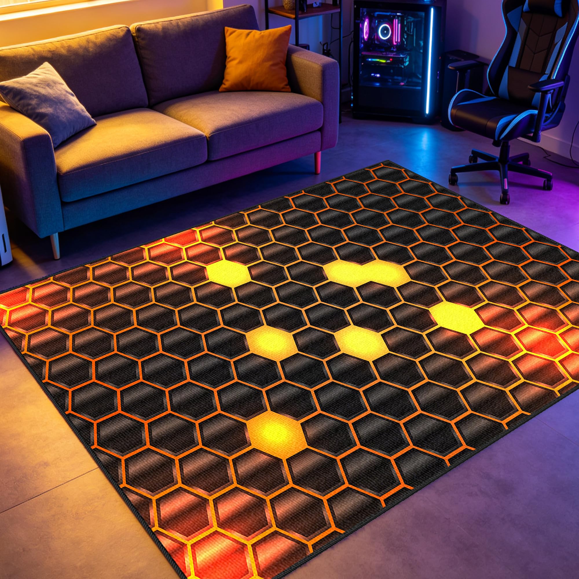 Tapis de jeu gaming pour chambre et salon moderne 170x180cm