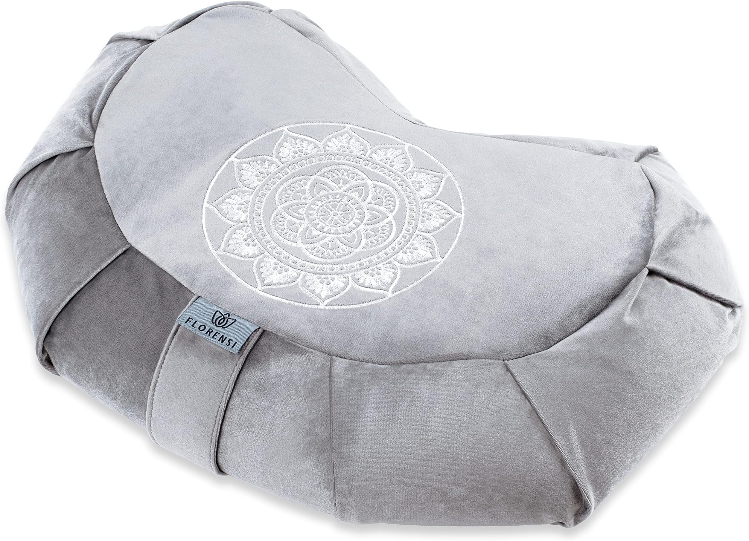 Florensi Meditation Cushion - Comfortable Floor Pillow - Traditional Tibetan Meditation Pillow & Bench with Beautiful Velvet Cover - Large Floor Cushion Seating for Adults - Yoga Buckwheat Bolster