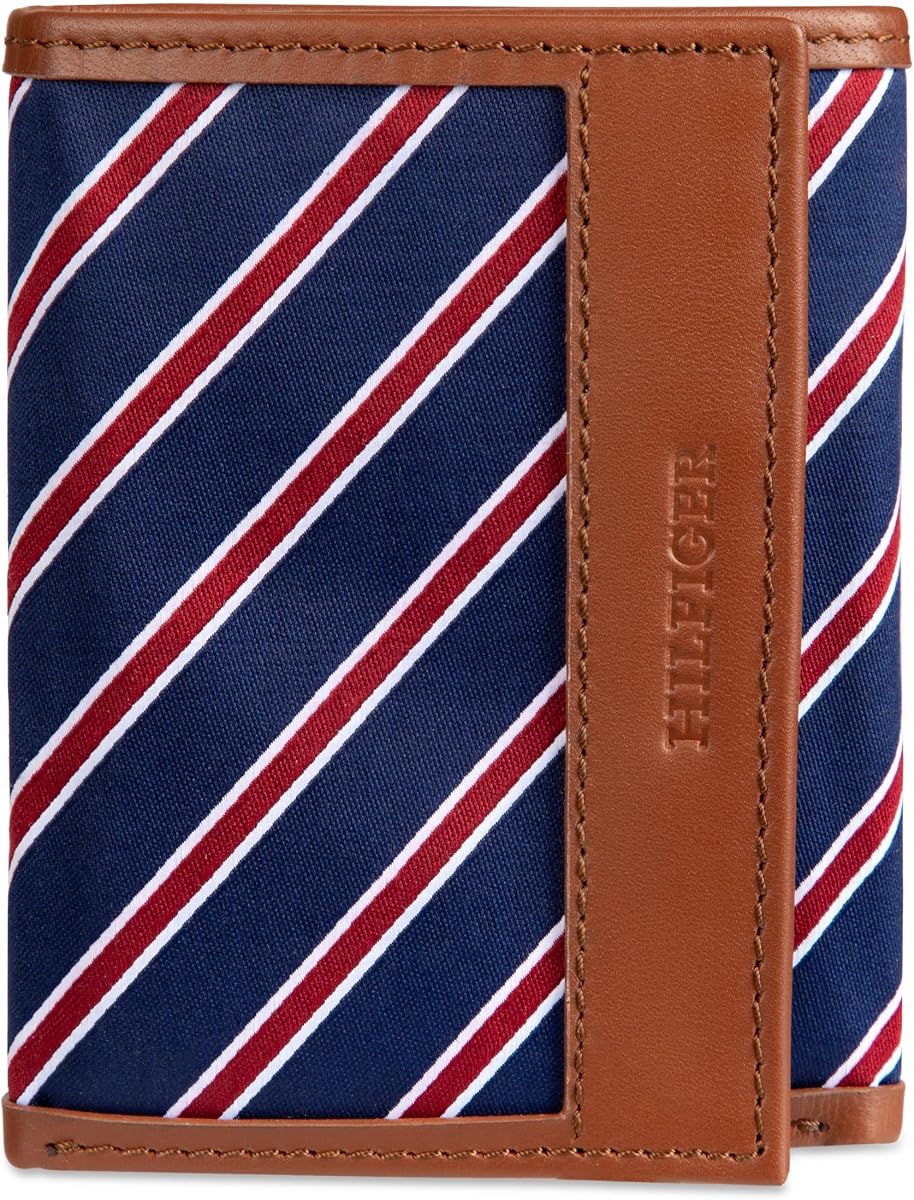 Tommy Hilfiger Men's Tie Fabric Trifold Wallet