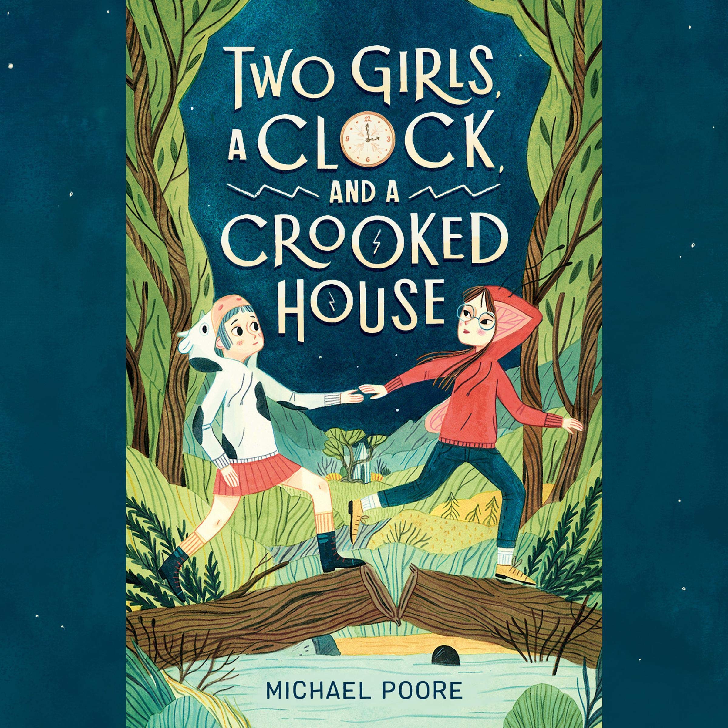 Cover art for Two Girls, a Clock, and a Crooked House