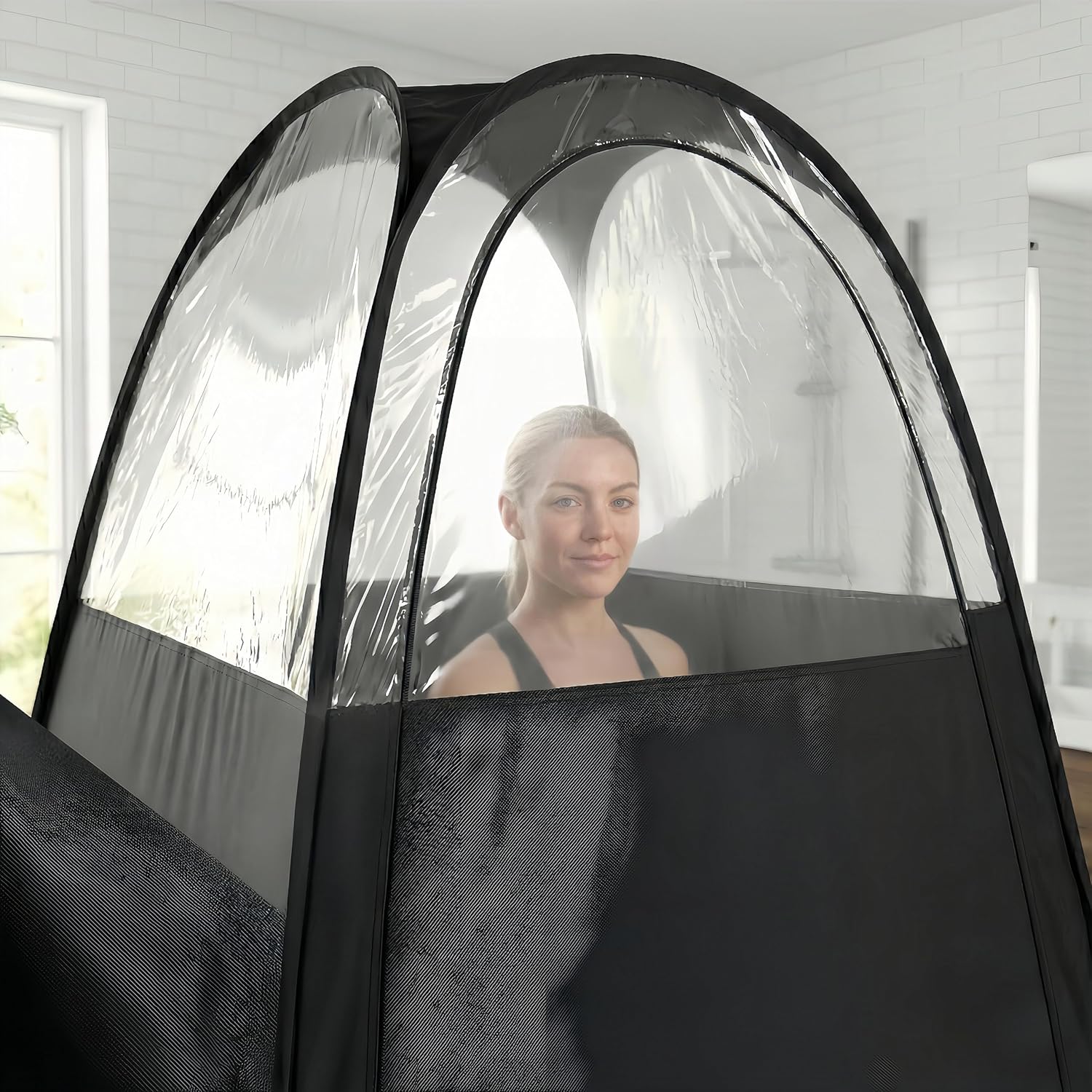 10 PCS Spray Tan Tent Set, Pop Up Portable Professional Mobile Self Tanning Tent Booth with Carry Bag & Waterproof Floor, Large Taner Spray with Vent Opening