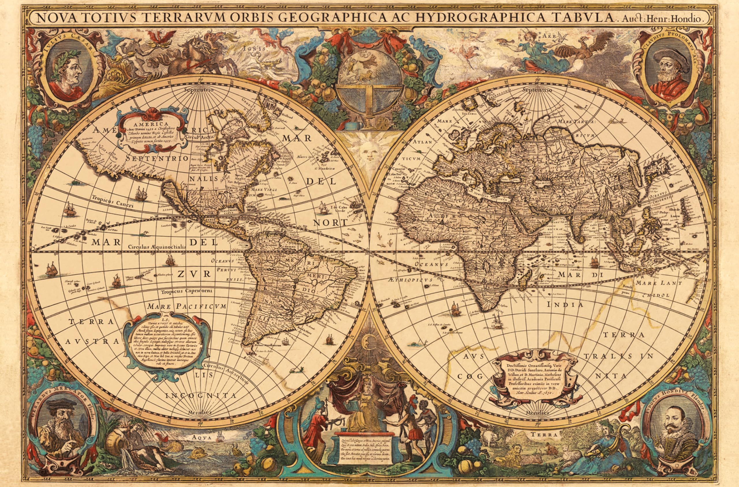 Ravensburger Puzzle 17411 - Historische Weltkarte, Henricus Hondius 1630 - großes 5000 Teile Puzzle für geschichtsinteressierte Puzzle-Fans ab 14 Jahren