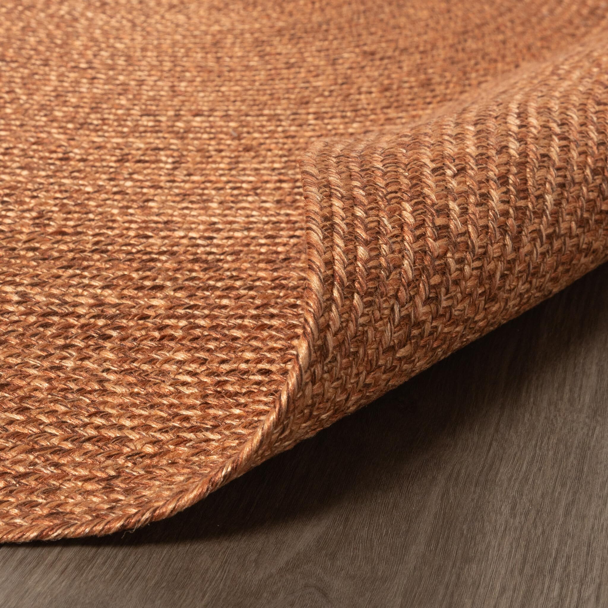 FRAAI | Home & Living Tapis d'intérieur et d'extérieur Rond - Bali Terra - Ø 120 cm - Tapis Exterieur Resistant Pluie - Rond - Terrasse, Jardin, Balcon