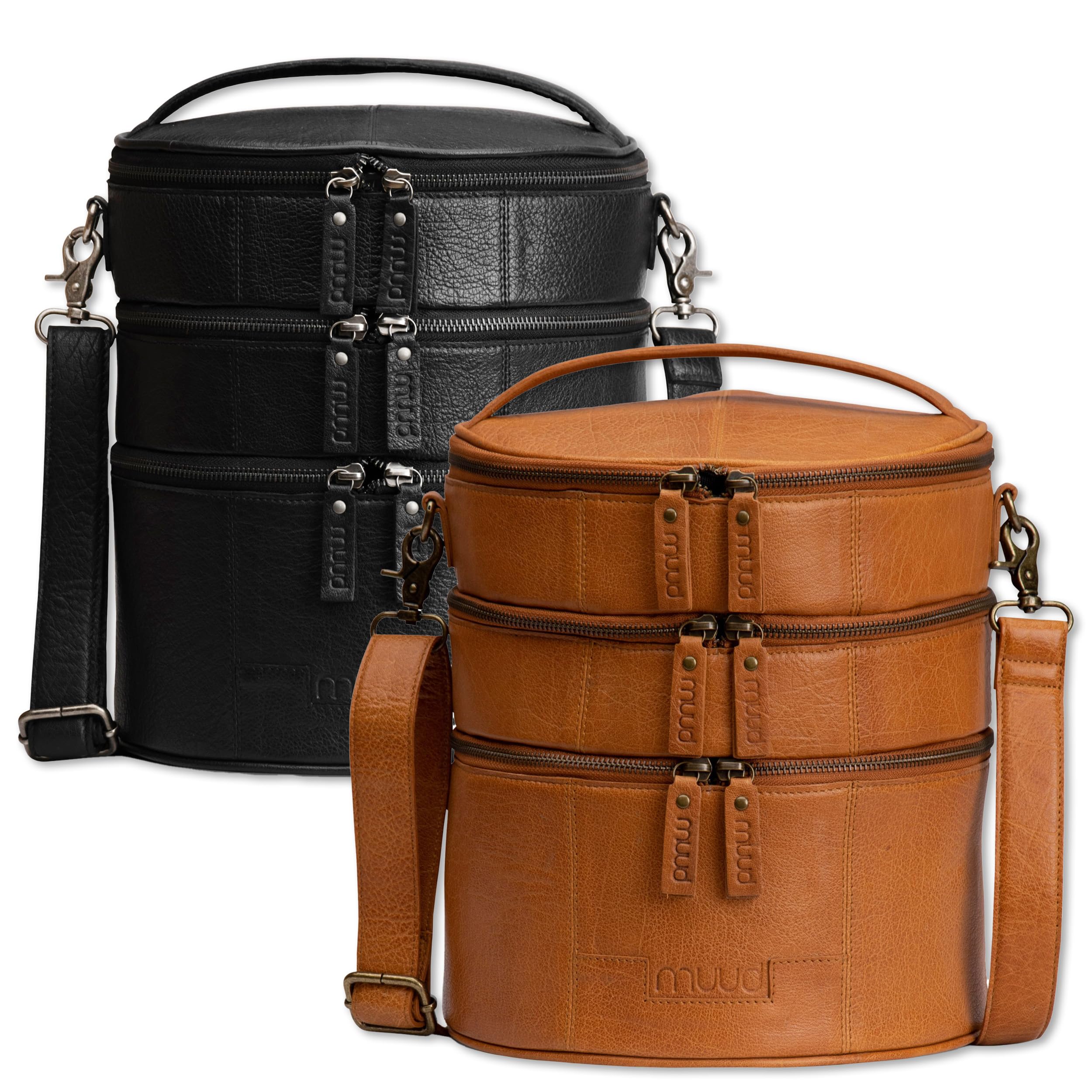 Frida's Wollhaus Muud Bturn - Borsa per lavori a maglia e uncinetto, 2 colori (Whsky)