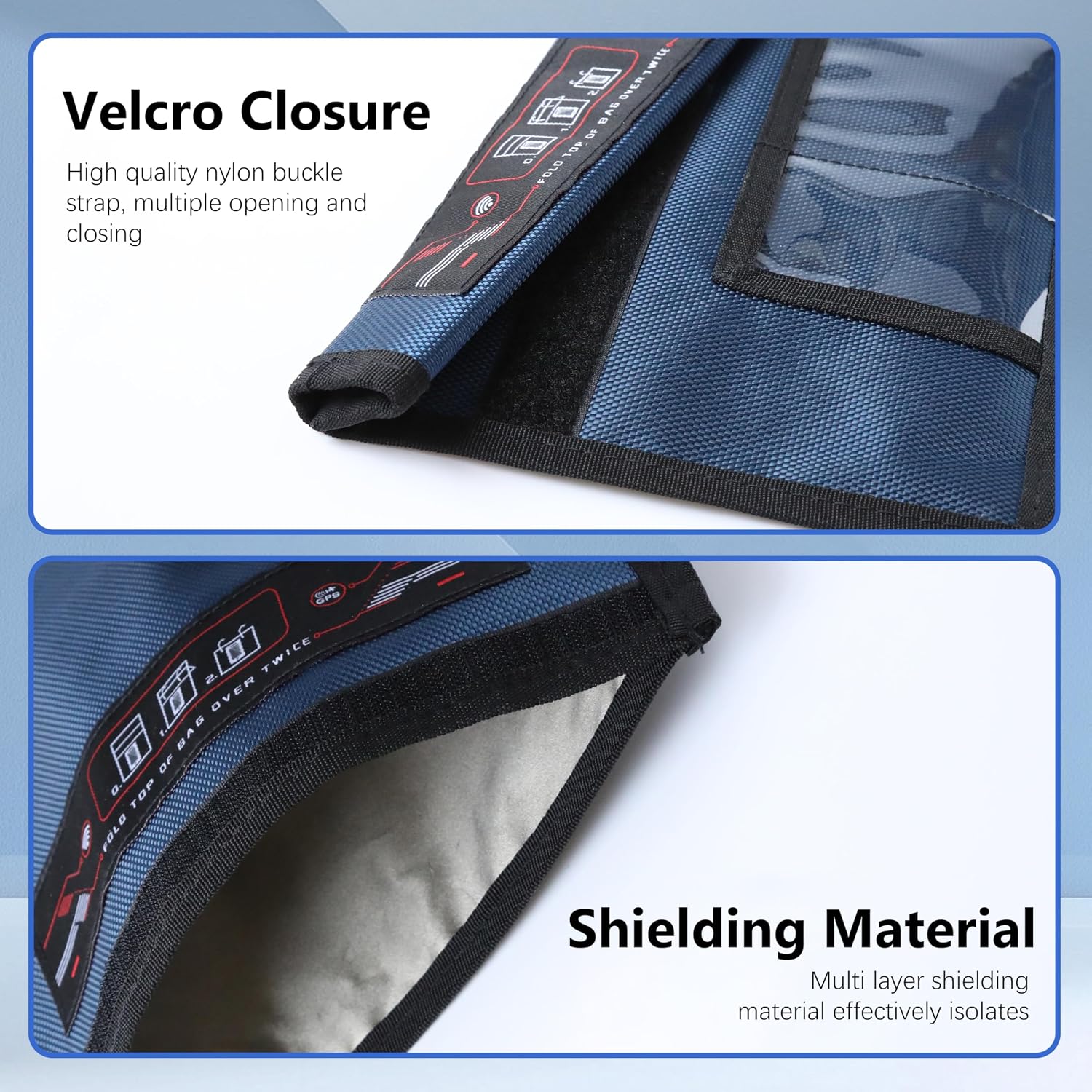 Non-Window Faraday Bag for Phones, Signal Blocking Pouch Prevents Hacking Tracking Spying, EMP CME Protection, Device Shielding for Law Enforcement Military Digital Forensics, 5G GPS RFID Shielding