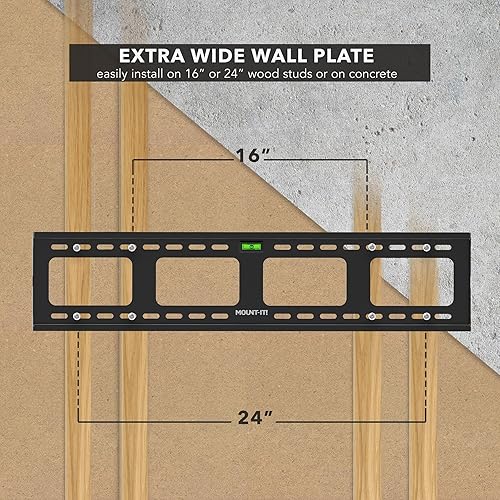 Miniatura 7 de Mount-It! Soporte de pared para TV de bajo perfil resistente para televisores de 65 a 90 pulgadas  Profundidad ultrafina de 1.5 pulgadas, soporta