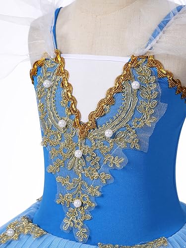 Miniatura 5 de JEATHA Vestido de ballet con falda y leotardo para niñas disfraz de bailarina de cisne y lago para competición