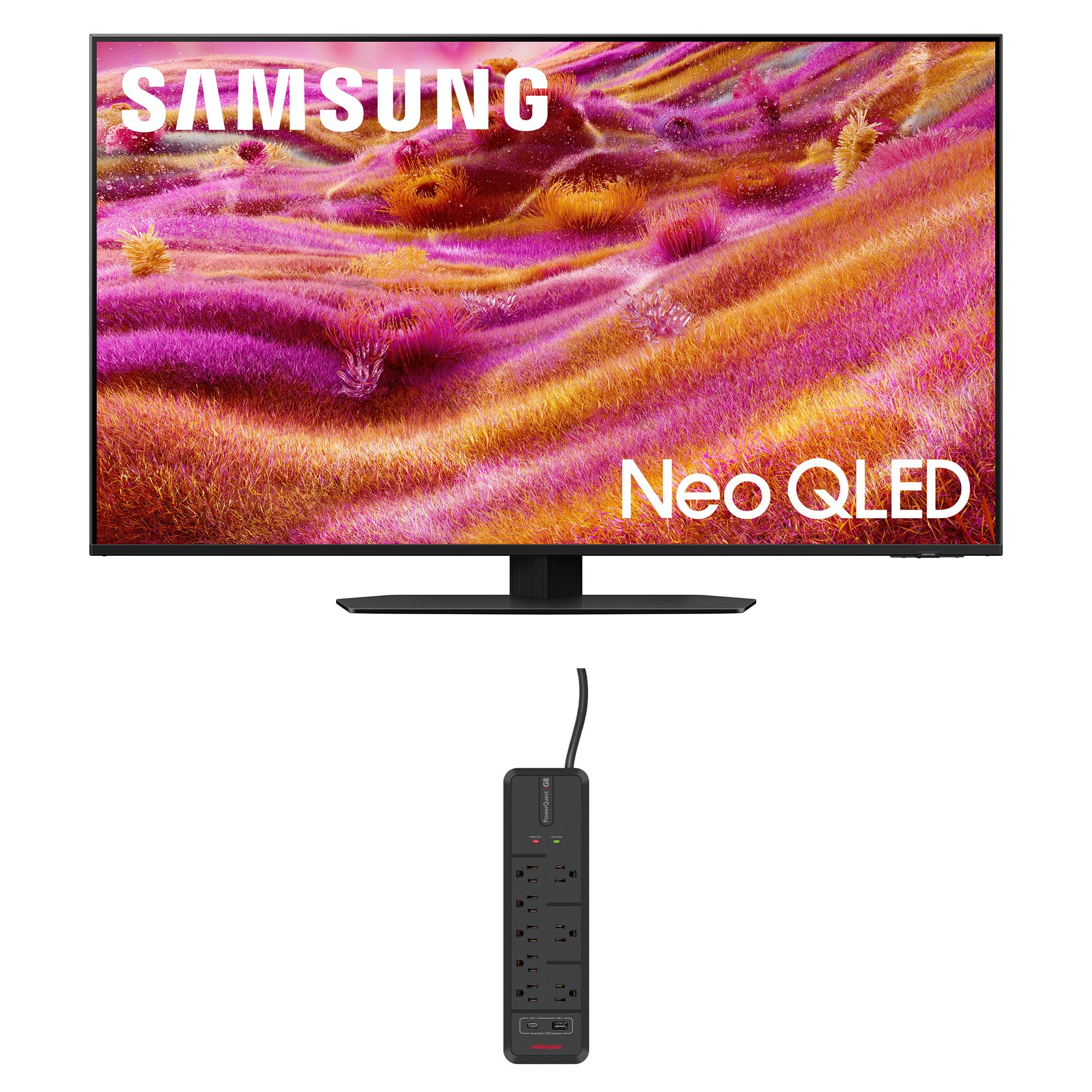 Samsung QN50QN90FAFXZA 50 Inch Neo QLED 4K QN90F Vision AI Smart TV with an AudioQuest G8 8-Outlet USB-A/USB-C AC Power Surge Protector (2025)