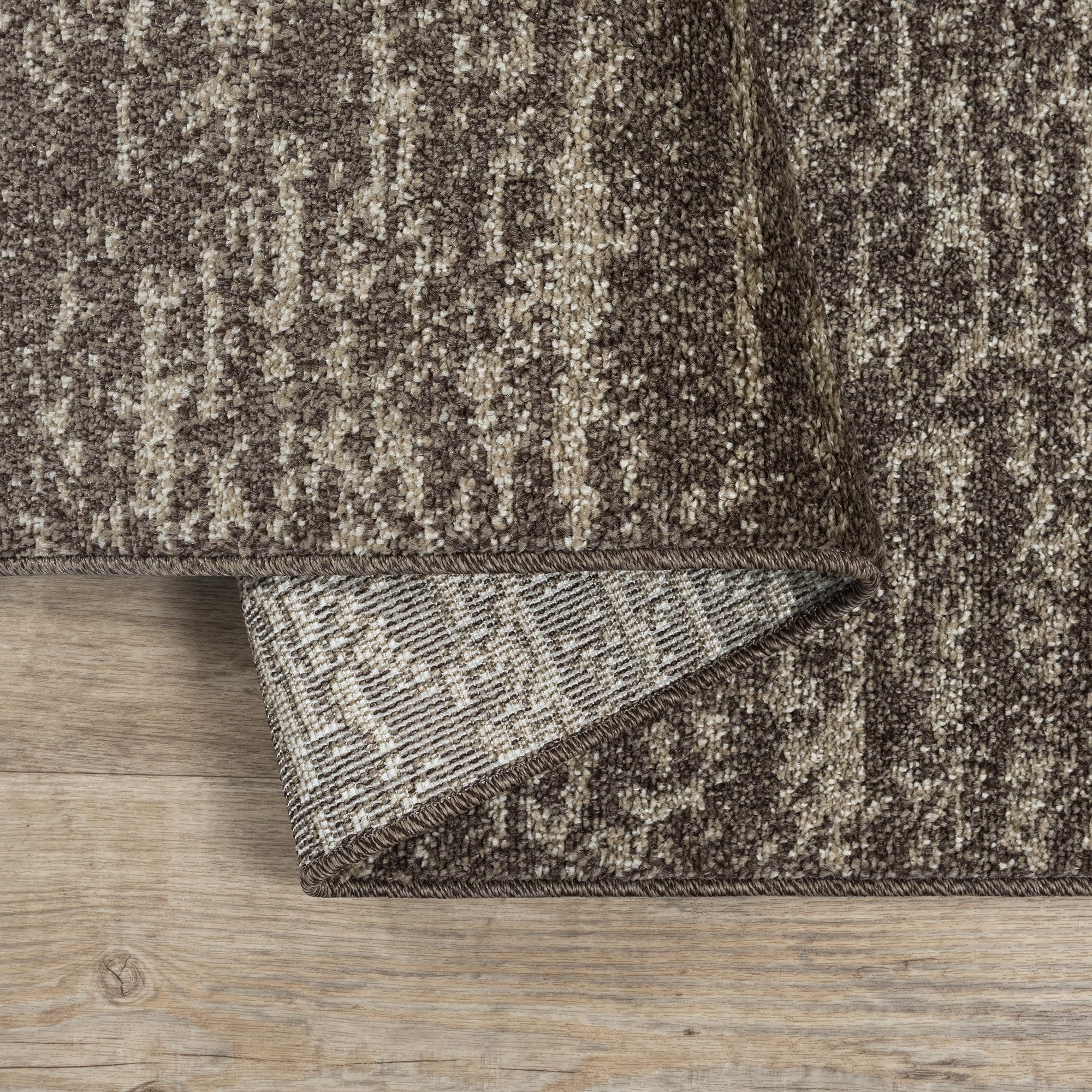 SANAT Oslo Teppich für das Wohnzimmer - Teppich mit modernem Design, Geeignet für Wohnzimmer, Flur, Esszimmer, Schlafzimmer, Küche und Kinderzimmer - Braun, Größe: 160 x 230 cm
