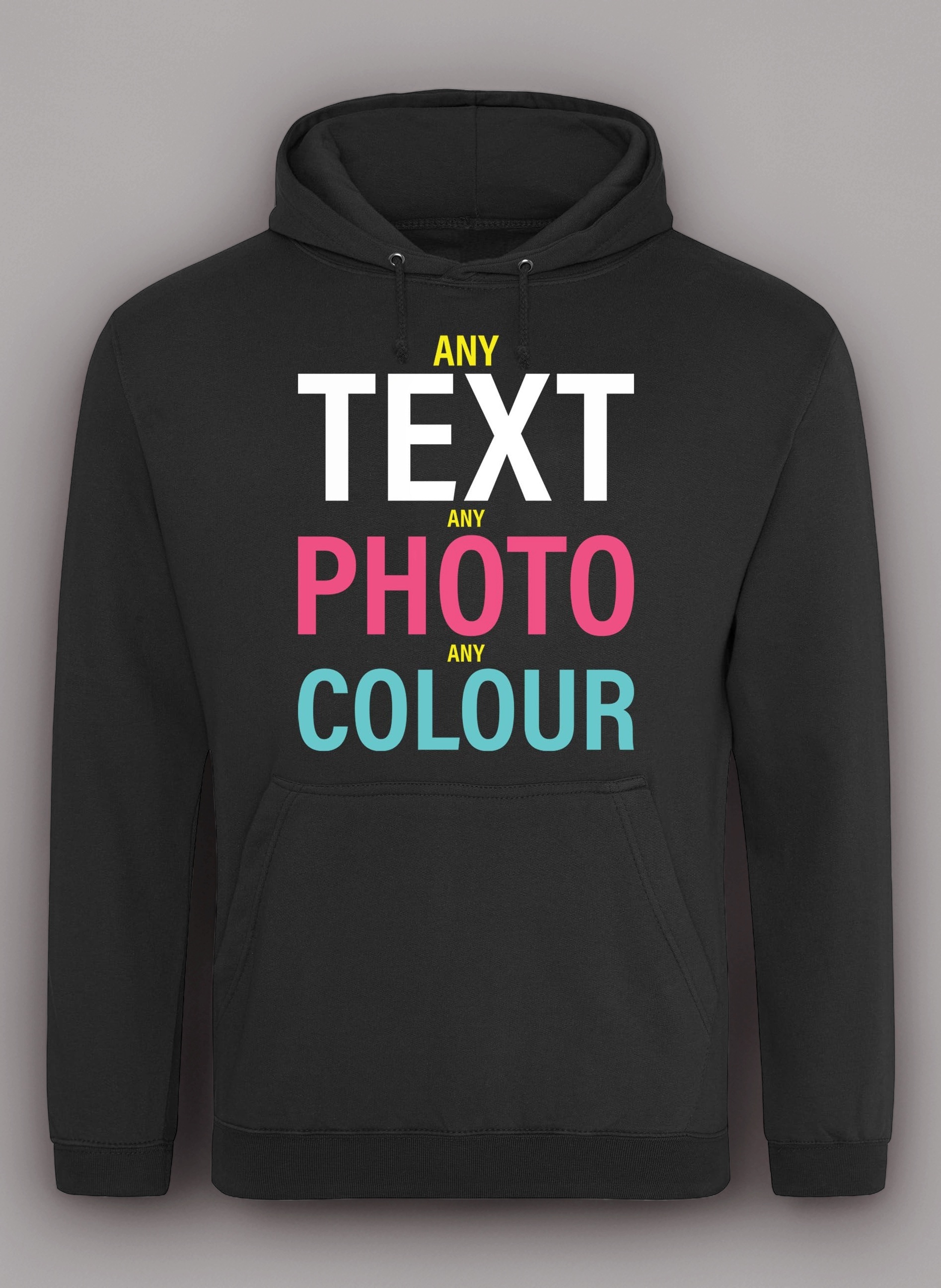 Personalised unisex Hoodie hooded top (Specific size guide in description)