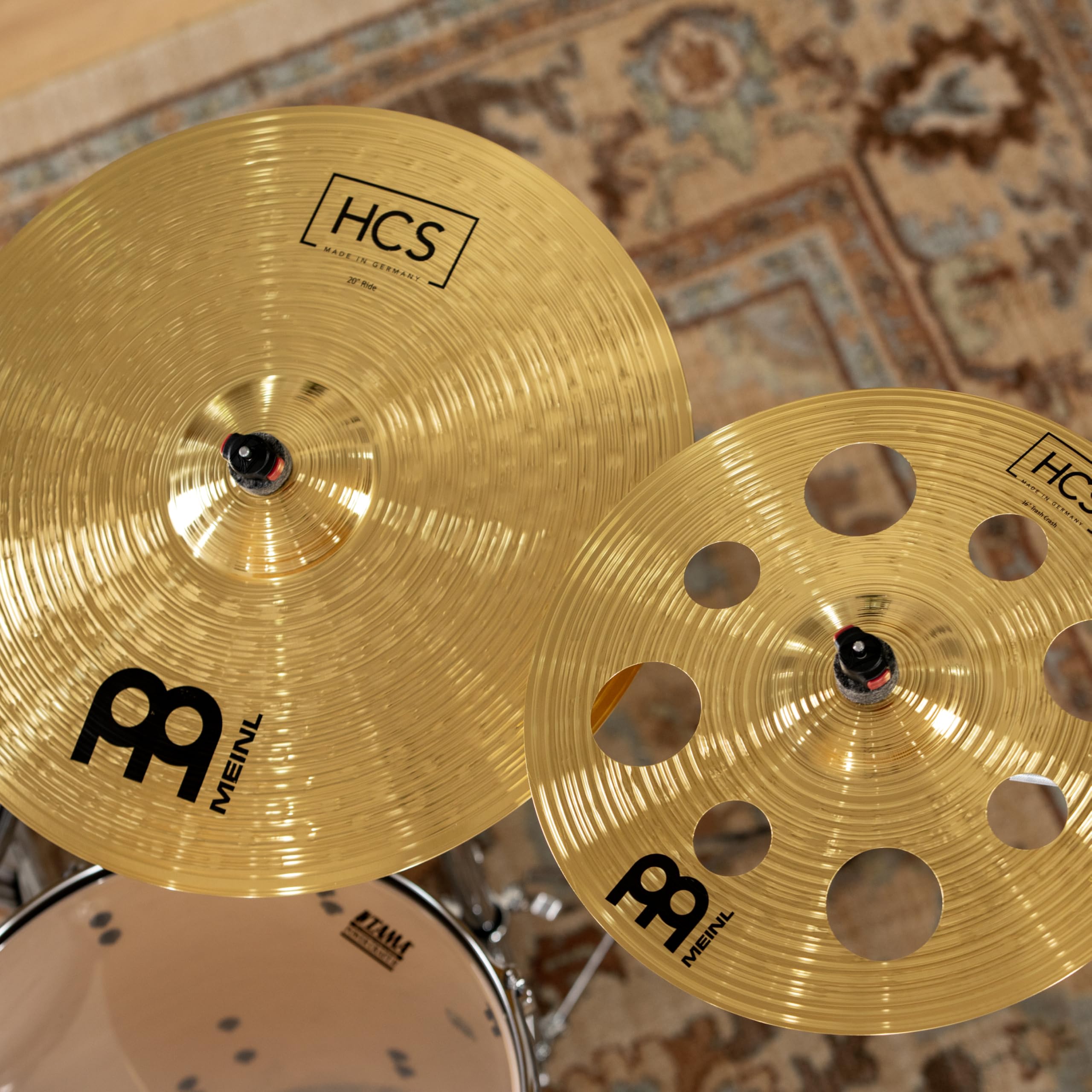 Meinl Cymbals HCS Set de Cymbales Etendu avec Hihat 14", Trash Crash 16, Crash 18 et Ride 20 pour Batterie – Finition Traditionelle en Laiton, fabriqué en Allemagne (HCS14161820)