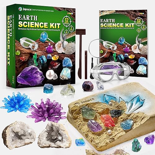 Miniatura 1 de Japace Kits de ciencia de la tierra para niños de 4 a 6 a 8 a 12 a 14 años, kit de excavación de piedras natales, kit de geología con romper tus